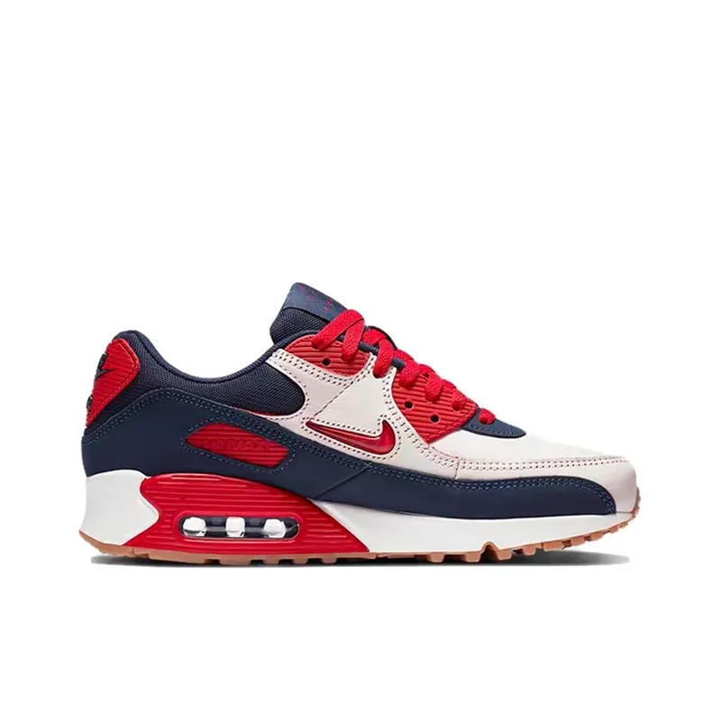Nike Air Max 90 White-Blue-Red - Image 2