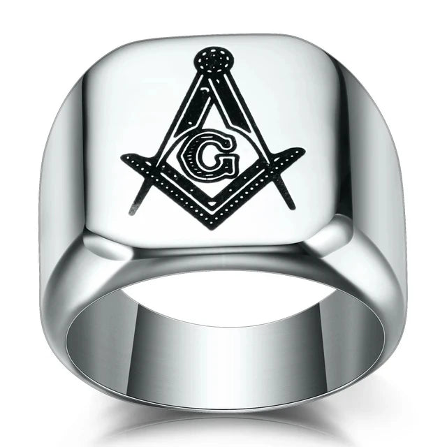 316L Stainless Steel Freemason Ring – Gold Color Hip Hop Iced Out Masonic Jewelry for Men - Image 8