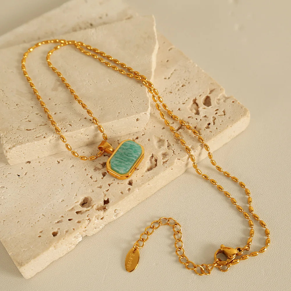 Natural Gemstone Choker Necklace – Tiger Eye, Amazonite, Lapis Lazuli with Gold-Plated Stainless Steel - Image 5